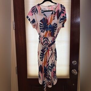 Source Unknown Multicolor Tropical Print Blouse Size L